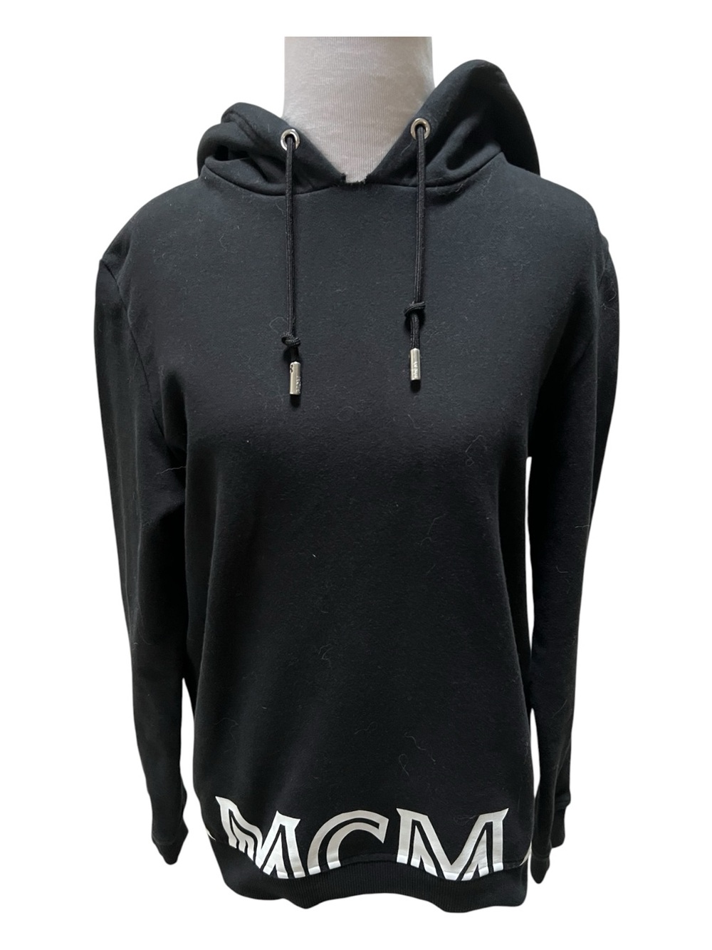 MCM Black Hoodie with White Logo